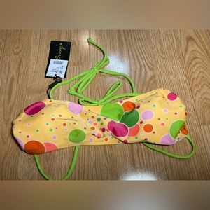 Envya Swimwear Yellow Colorful Bikini Top